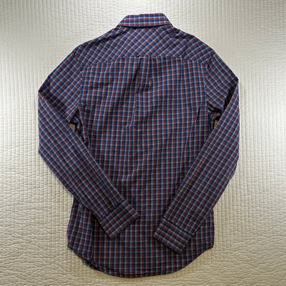 Original Penguin Blue Red Plaid Button Down Heritage Slim Fit Shirt Mens Size S - Picture 9 of 10